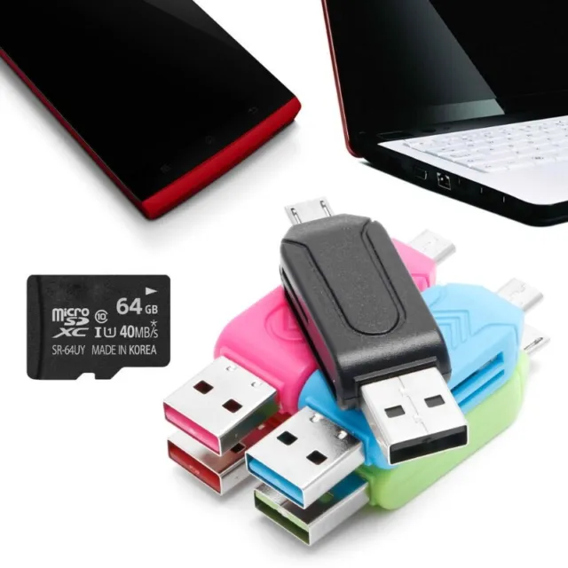 All In 1 Mini USB 2.0 Micro USB OTG Adapter TF SDXC Card Reader for Phone PC