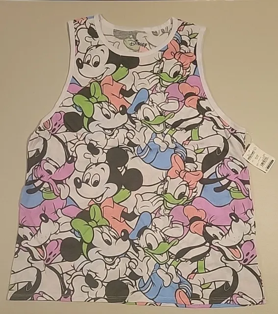 NWT Disney Mickey & Friends Women's Multicolor Tank Top Size XL, Goofy, Minnie