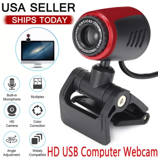 HD 1080P Webcam USB Computer Web Camera With Microphone For PC Laptop Desktop US