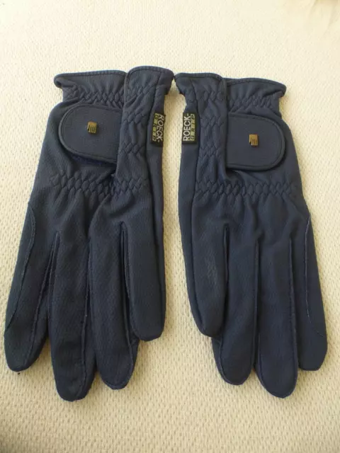 Roeckl Sports Roeck-Grip Navy Blue Chester Gloves Size 8.5