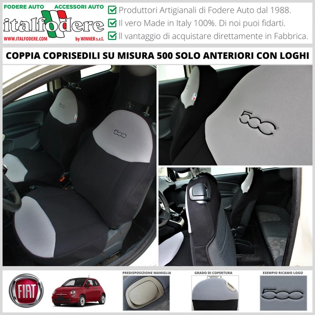 Housses De Siège Auto Fiat 500 Italfodere - Coton Couplé Fait Main Élégant