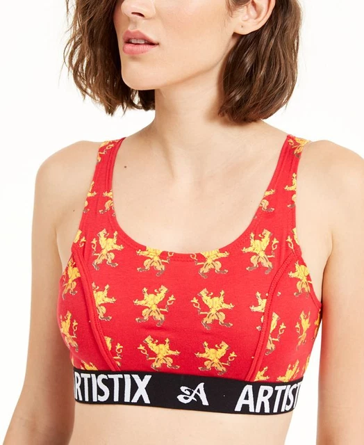 Artistix Junior's Printed Logo Band Sports Bra Red Size X-Large
