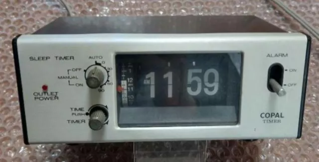Copal MG-111 Digital Flip Clock White Alarm Watch 50/60Hz Vintage