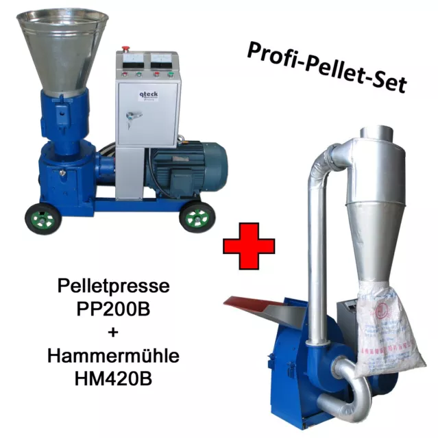 Pelletpresse PP200C 7.5KW & Hammermühle HM158 2.2KW Set
