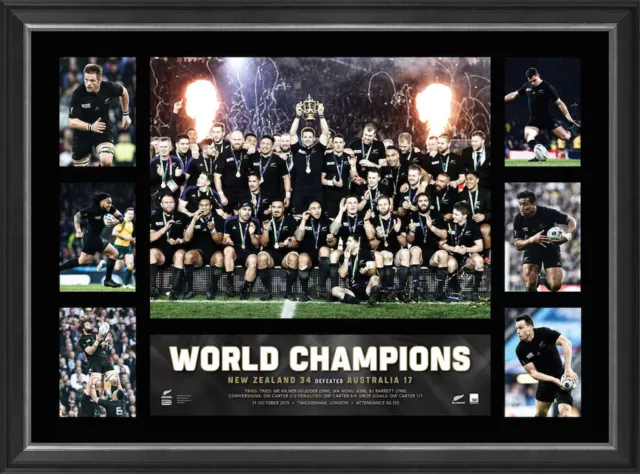 All Blacks 2015 World Cup Champions OFFICIAL RWC Premiergraph Framed DAN CARTER