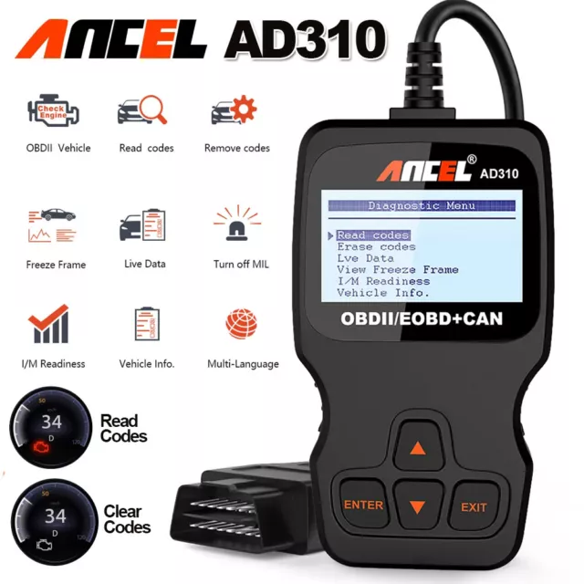 ANCEL AD310 OBD2 Scanner Car Engine Fault Diagnostic Tool Automotive Code Reader