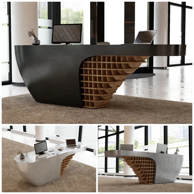 Empfangstheke Theke Tresen 200x70, Corian Holz 