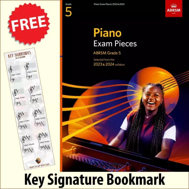 ABRSM Piano Grade 5 Exam Pieces 2023-2024 Book +FREE Key Signature Bookmark