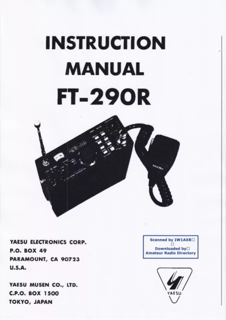 Bedienungsanleitung-Operating Instructions für Yaesu FT-290 R