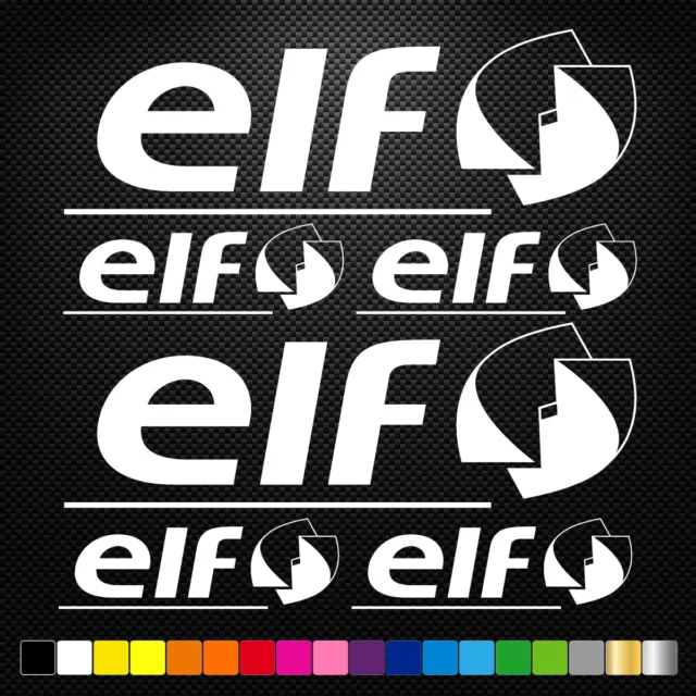 Convient à ELF 6 Stickers Autocollants Adhésifs Auto Moto Voiture Sponsor Marque