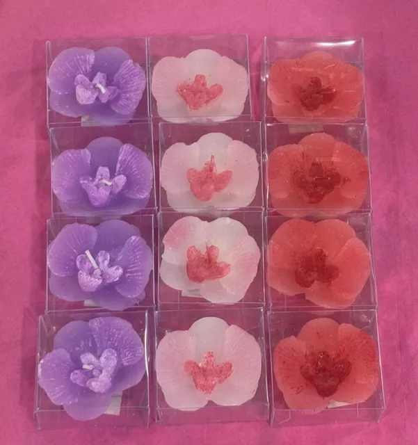 12 Orchid Floating Tea Candles