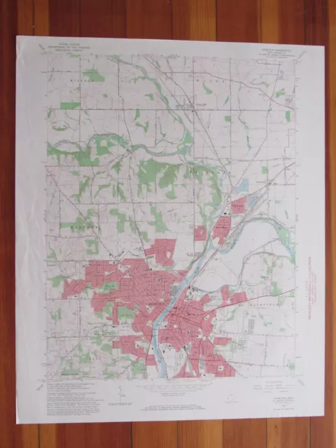 Hamilton Ohio 1968 Original Vintage USGS Topo Map