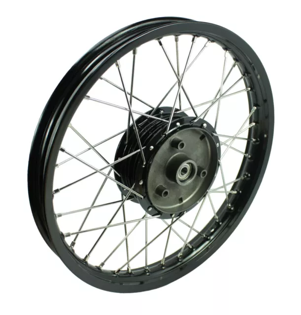 Felge 1,85x16 breit Nabe schwarz Speichen Edelstahl für Simson S51 S50 Schwalbe