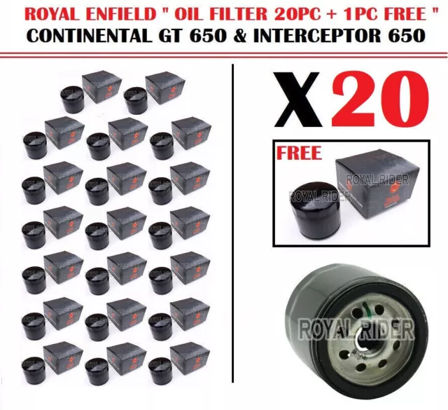 Filtro de aceite Royal Enfield 20 piezas y 1 pieza gratis para Continental...