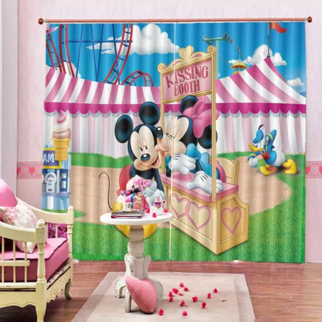 Brand Mickey Nice Mouse 3D Curtain Blockout Photo Printing Curtains Drape Fabric