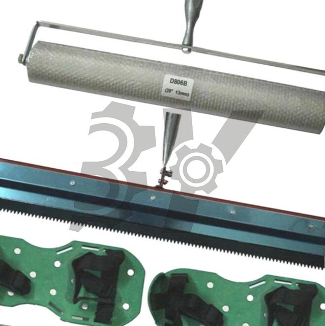 Kit de herramientas autonivelante de cemento pintura de piso epoxi hoja de rodillo pico NUEVO