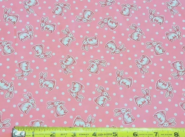 2003 JUDIE ROTHERMEL Aunt Grace Through the Year Pink Bunny Cotton ...