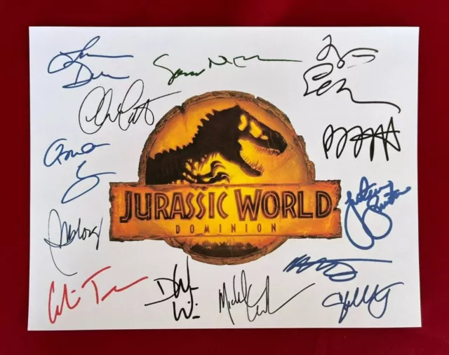 Jurassic World: Dominion Title Card Cast-Signed- 8.5 x 11- Autograph Reprints
