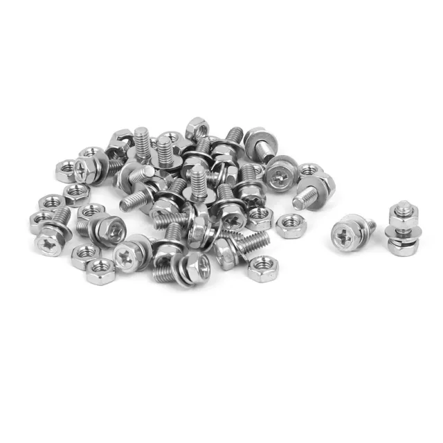 M4x10mm acero inoxidable 304 tuercas de pernos de cabeza hexagonal w 25 juegos