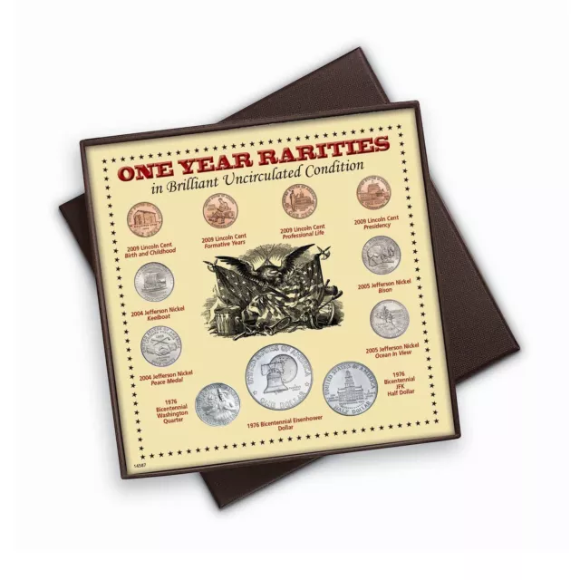 NEW American Coin Treasures One Year Rarities Eleven Coin Display Boxed Set