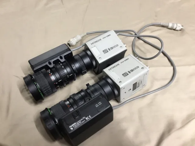 Hitachi HV-D30  Color Camera With Fujinon D16x7.3B-S41 TV Zoom Lens.  2 Units.