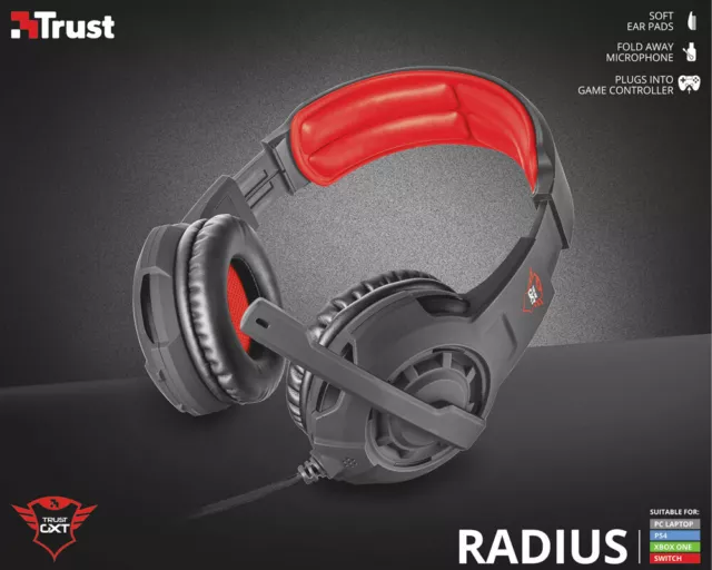 Trust Radius Gtx Cuffie Da Gioco Con Microfono Gaming Pc Mac Ps4 Ps5 Xbox Series