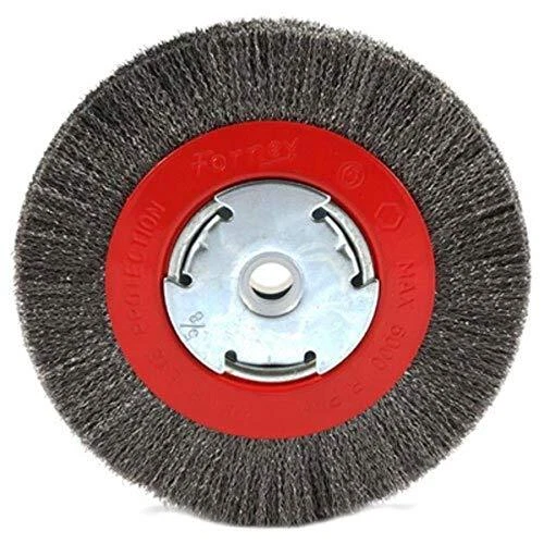 72751 Wire Bench Wheel Brush, Narrow Face Fine Crimped with 1/2-Inch a...
