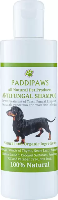 100% Natural Antifungal and Antibacterial Dog Shampoo - Yeast Infections, - Safe