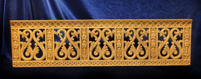 Neoclassical Ormolu Trim Architectural Salvaged Gothic Gilt Fire Place Grill