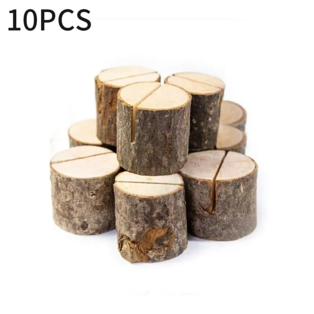10 Pack Wooden Table Name Place Card Holder Rustic Wedding Party Table Decor NEW