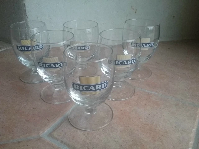 Lot De 6 Verres Ricard Publicitaires Vintage – Made In France (Années 1960)