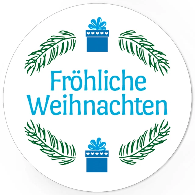 48 Weihnachtsaufkleber Geschenk Aufkleber Etiketten Weihnachten Xmas grün blau