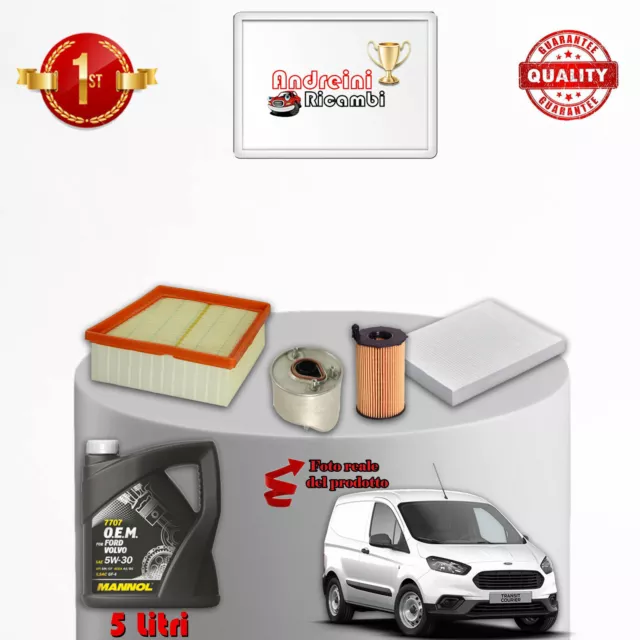 Kit Tagliando 4 Filtri E Olio Ford Transit Courier 1.5 Tdci 74Kw 100Cv 2018 ->