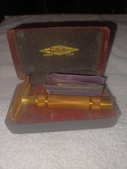 Vintage Gillette Aristocrat Safety Razor W/Box 1930’s 40’s Mens Shaving Razor