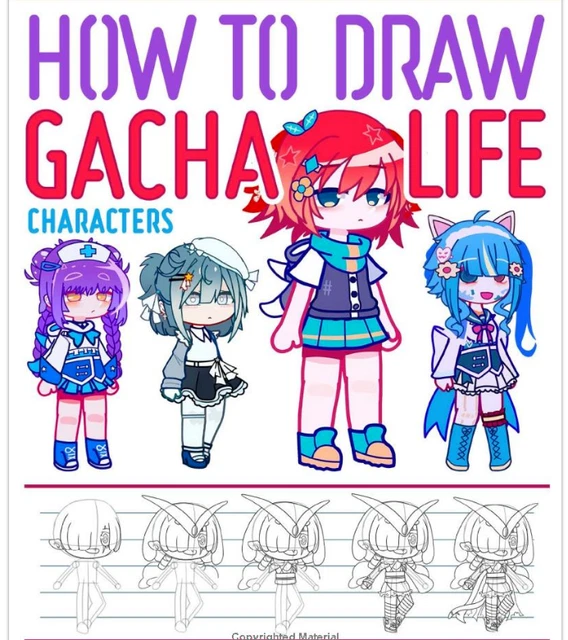 HOW TO DRAW Gacha Life Book Kids Drawing Activity Gift Boys Girls Game