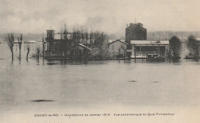 Cpa Val-De-Marne Choisy-Le-Roi Inondations Janvier 1910 Vue Du Quai Pompadour