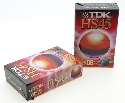Nuevas cintas de video TDK EC-45 HS VHS-C (Paquete de 2) - Calidad superior - Publicación gratuita en el Reino Unido