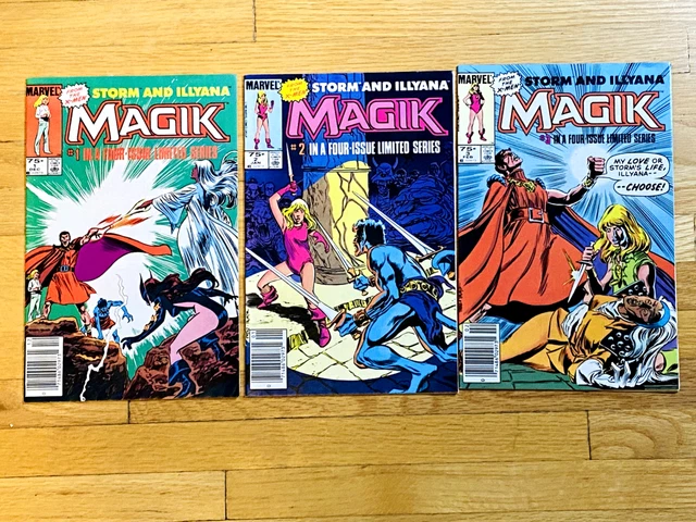 MAGIK # 1, 2, 3 198 Mini Series MARVEL Comics Newstand Editions Set