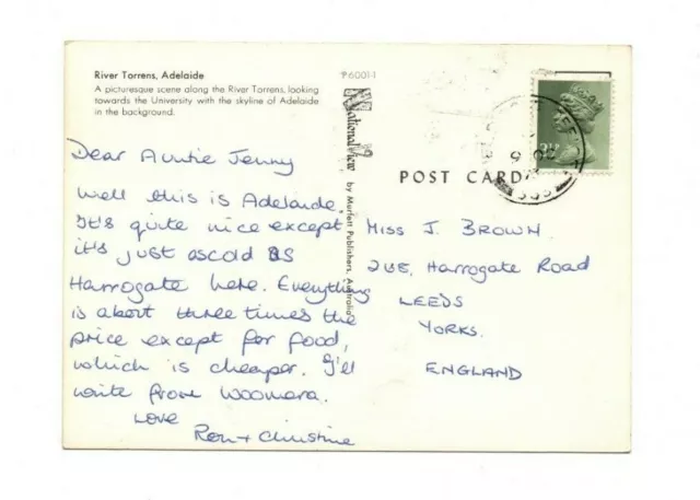 Australia - Adelaide, River Torrens - Postcard Franked 1973 2