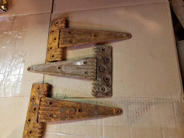 Lot Of 3 Vintage T-strap Barn Hinges 12'×7' 4