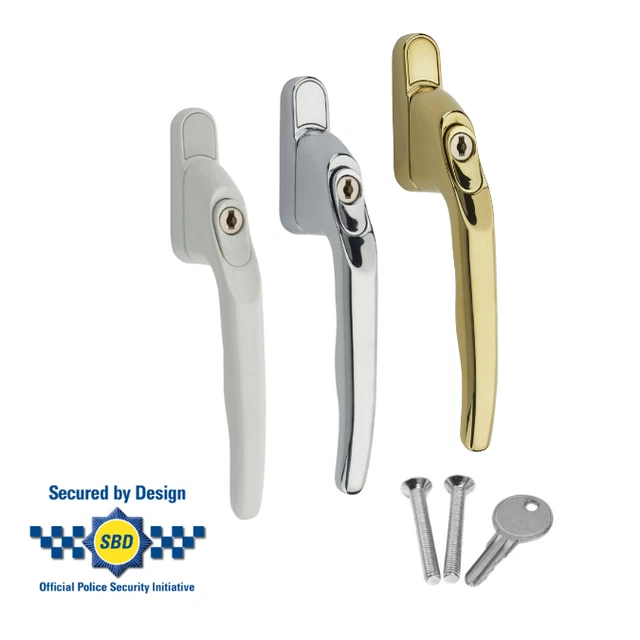 Yale UPVC Universal Window Handle Inline Locking Espag Double Glazing Chrome 30mm - View #7