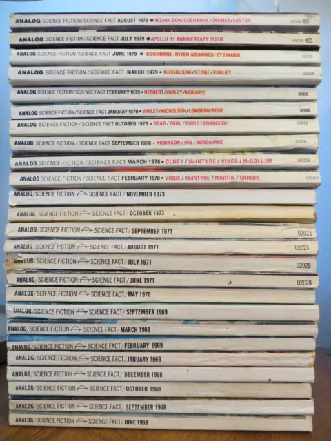 Vintage Lot Of 25 Analog Science Fact Fiction Magazines 1960’s-1970’s