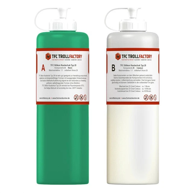 Caucho de silicona Troll Factory tipo 28 silicona moldeada de dura media RTV NV 1 kg TFC