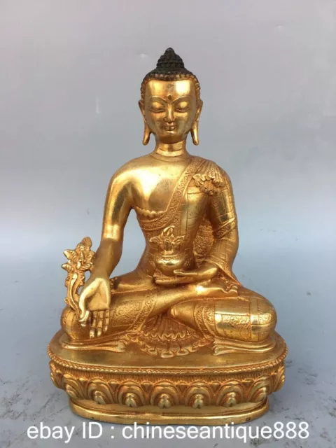 Old Tibet Buddhism Temple Bronze Shakyamuni Sakyamuni Amitabha Buddha Statue