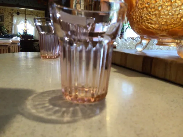 Pink Depression Glass Anchor Hocking Queen Mary Juice Tumbler 5oz Ribbed Vintage