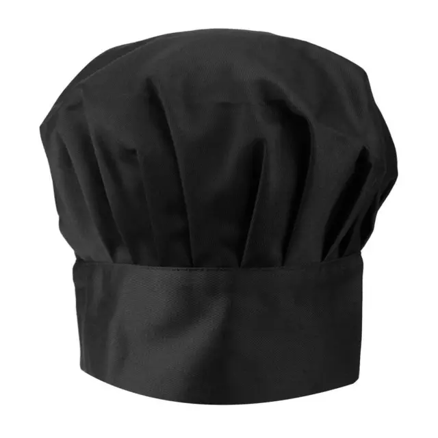 Adjustable Elastic Men Women Mushroom Cap Cooking Kitchen Chef Hats (Black)