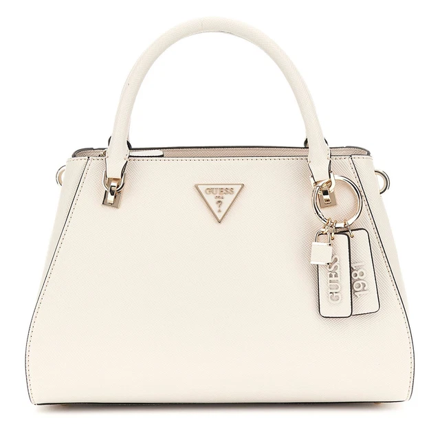 Sac à Main GUESS Marion Satchel - Couleur Bone (ivoire) - Polyuréthane - Neuf Avec étiquettes