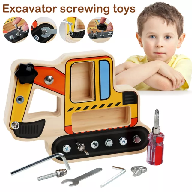 Montessori Toy Screwdriver Set Wooden Screwdriver Board Kids Toys Fun MolmB