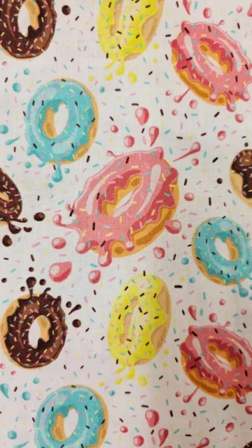 Donuts cake sweet treat 100% cotton fabric sold by meter