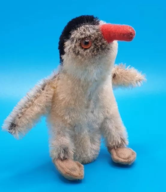 Steiff Pinguin Peggy 60er Jahre mit Knopf Plüschtier VTG 9 cm Mohair